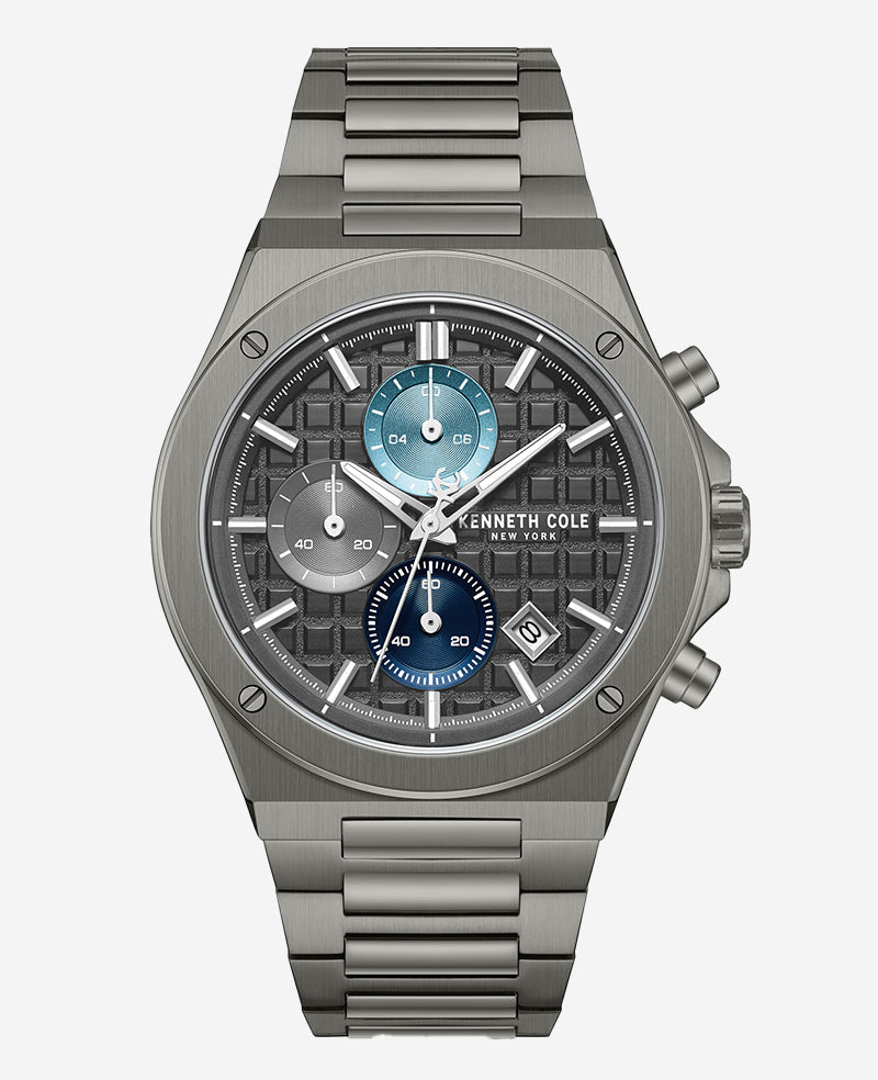 Kenneth Cole - Dress Sport Chronograph Multi Tone Dial Stainless Steel Bracelet Watch MENS WATCHES for Men 