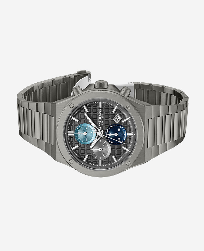 Kenneth Cole - Dress Sport Chronograph Multi Tone Dial Stainless Steel Bracelet Watch MENS WATCHES for Men
