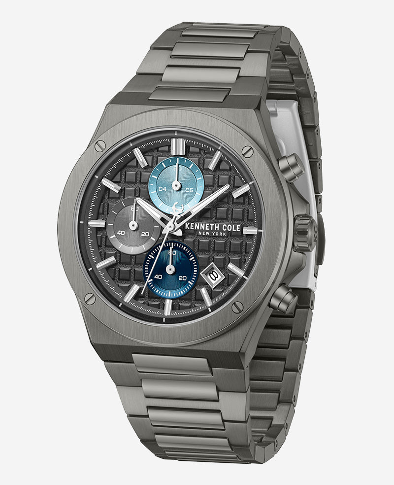 Kenneth Cole - Dress Sport Chronograph Multi Tone Dial Stainless Steel Bracelet Watch MENS WATCHES for Men