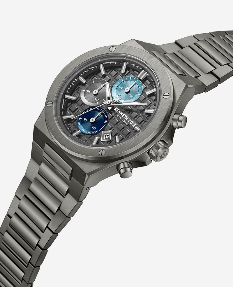 Kenneth Cole - Dress Sport Chronograph Multi Tone Dial Stainless Steel Bracelet Watch MENS WATCHES for Men