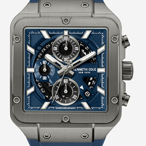 Kenneth Cole - Skeleton Automatic Blue Silicone Strap Watch MENS WATCHES for Men