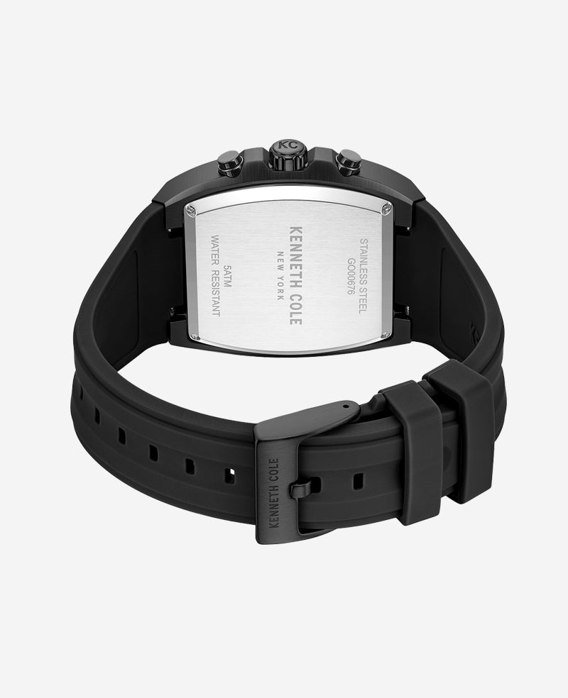 Shop Men's Chronograph Sport Silicone Watch, Black KC