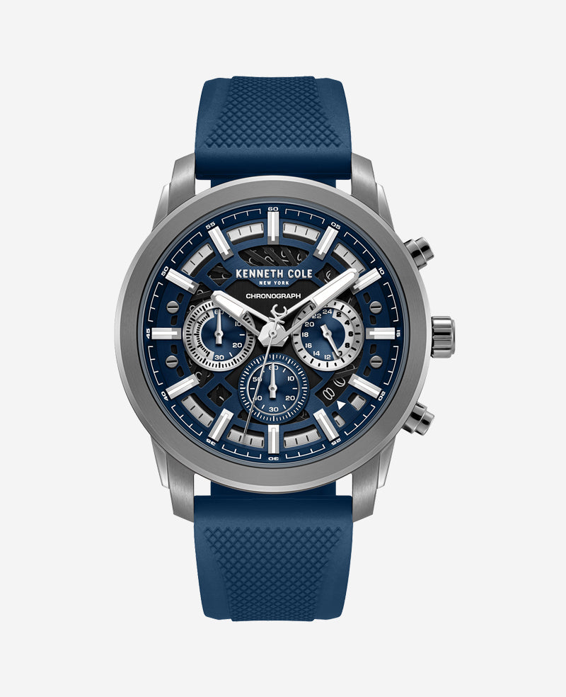 Chronotech Blue Rubber Sport Watch main image 1