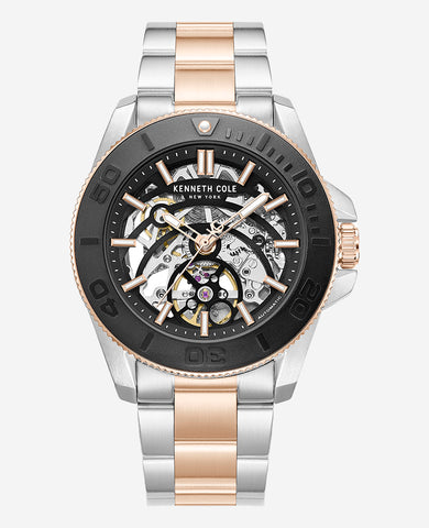 Kenneth Cole Silver Tone Watch Pair Kenneth Cole Men A126-13 Fashion Day Date Two Tone Quartz  main image 2