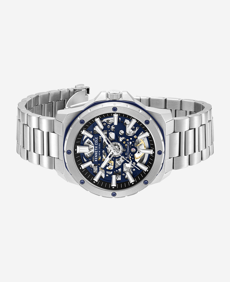 Kenneth Cole - Skeleton Automatic Stainless Bracelet Watch MENS WATCHES for Men