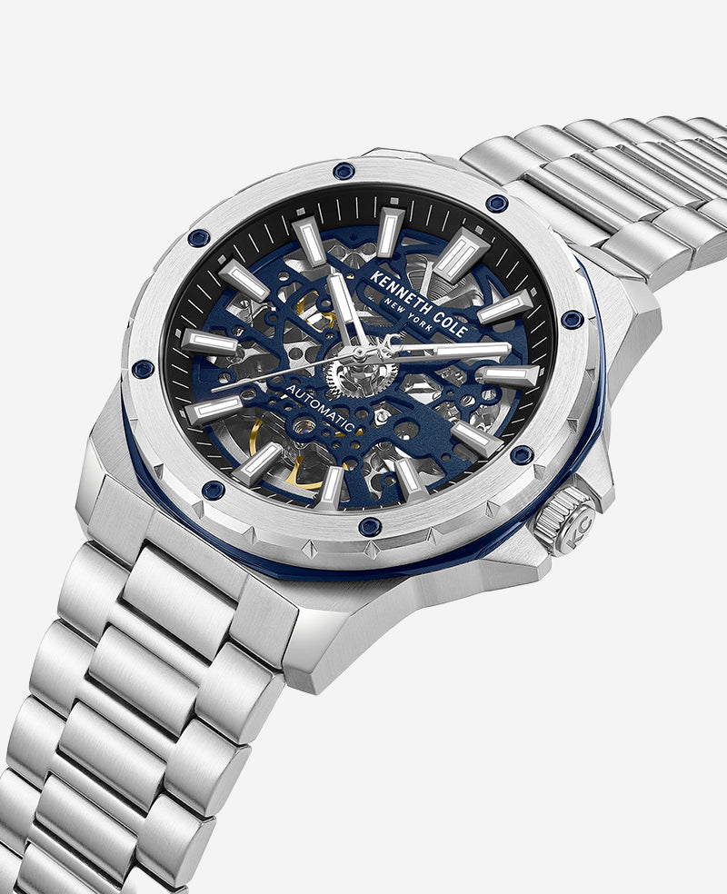 Kenneth Cole - Skeleton Automatic Stainless Bracelet Watch MENS WATCHES for Men