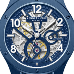 Skeleton Automatic Blue-IP Stainless Steel Bracelet Watch