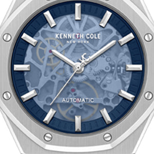 Kenneth Cole - Skeleton Automatic Blue Dial Nylon Strap Watch MENS WATCHES for Men