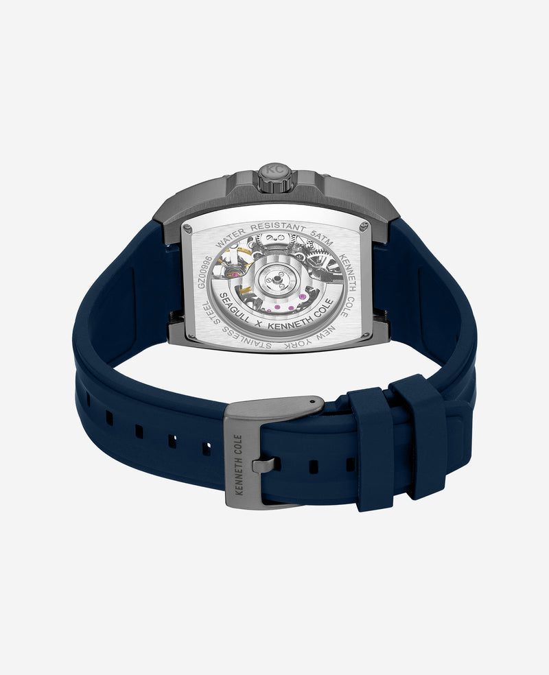 Kenneth Cole - Skeleton Automatic Silicone Strap Watch MENS WATCHES for Men