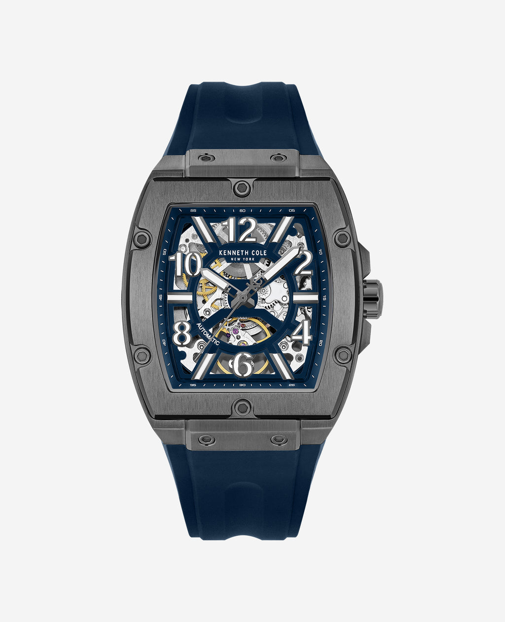 Kenneth Cole - Skeleton Automatic Silicone Strap Watch MENS WATCHES for Men 
