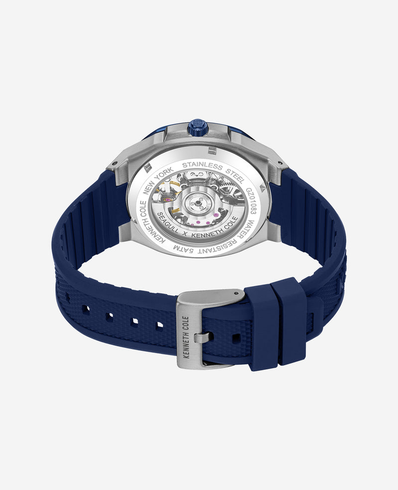 Kenneth Cole - Skeleton Automatic Silicone Strap Watch MENS WATCHES for Men