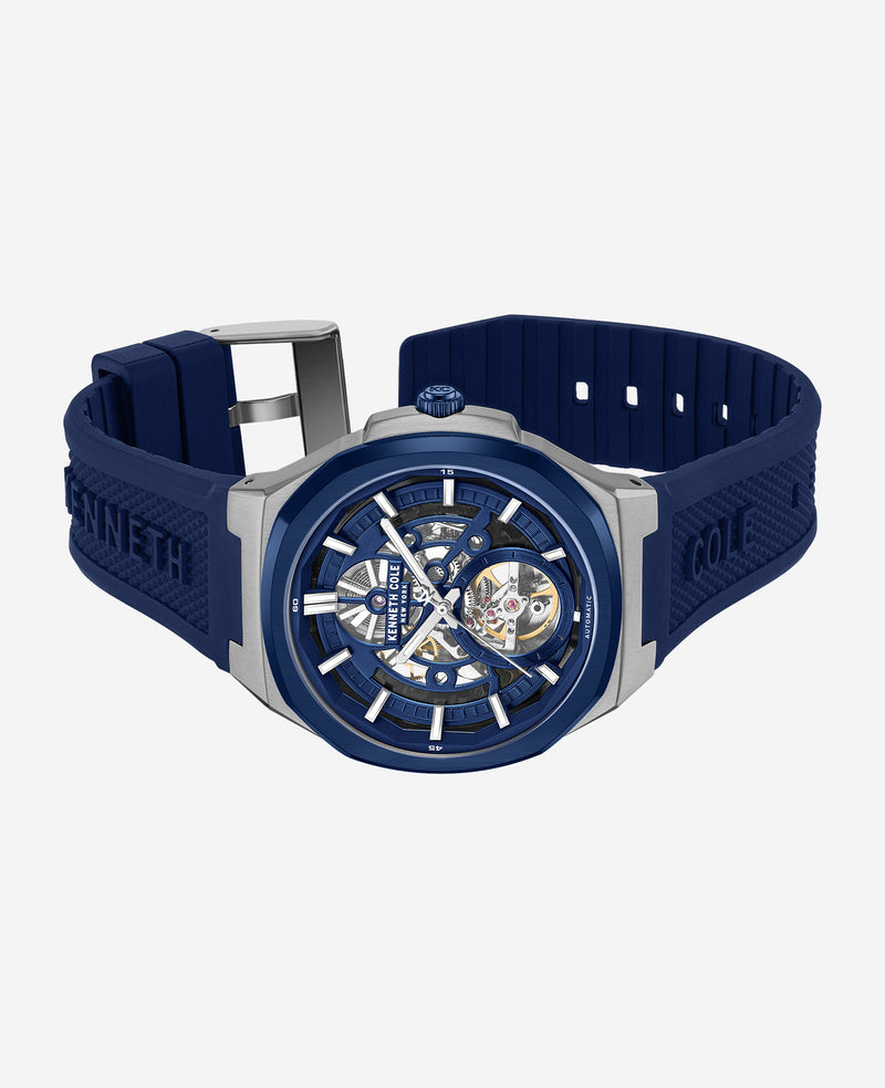 Kenneth Cole - Skeleton Automatic Silicone Strap Watch MENS WATCHES for Men