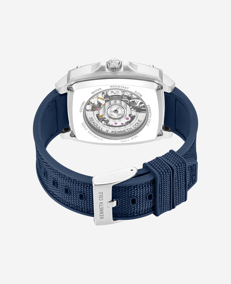 Kenneth Cole - Skeleton Automatic Silicone Strap Watch MENS WATCHES for Men