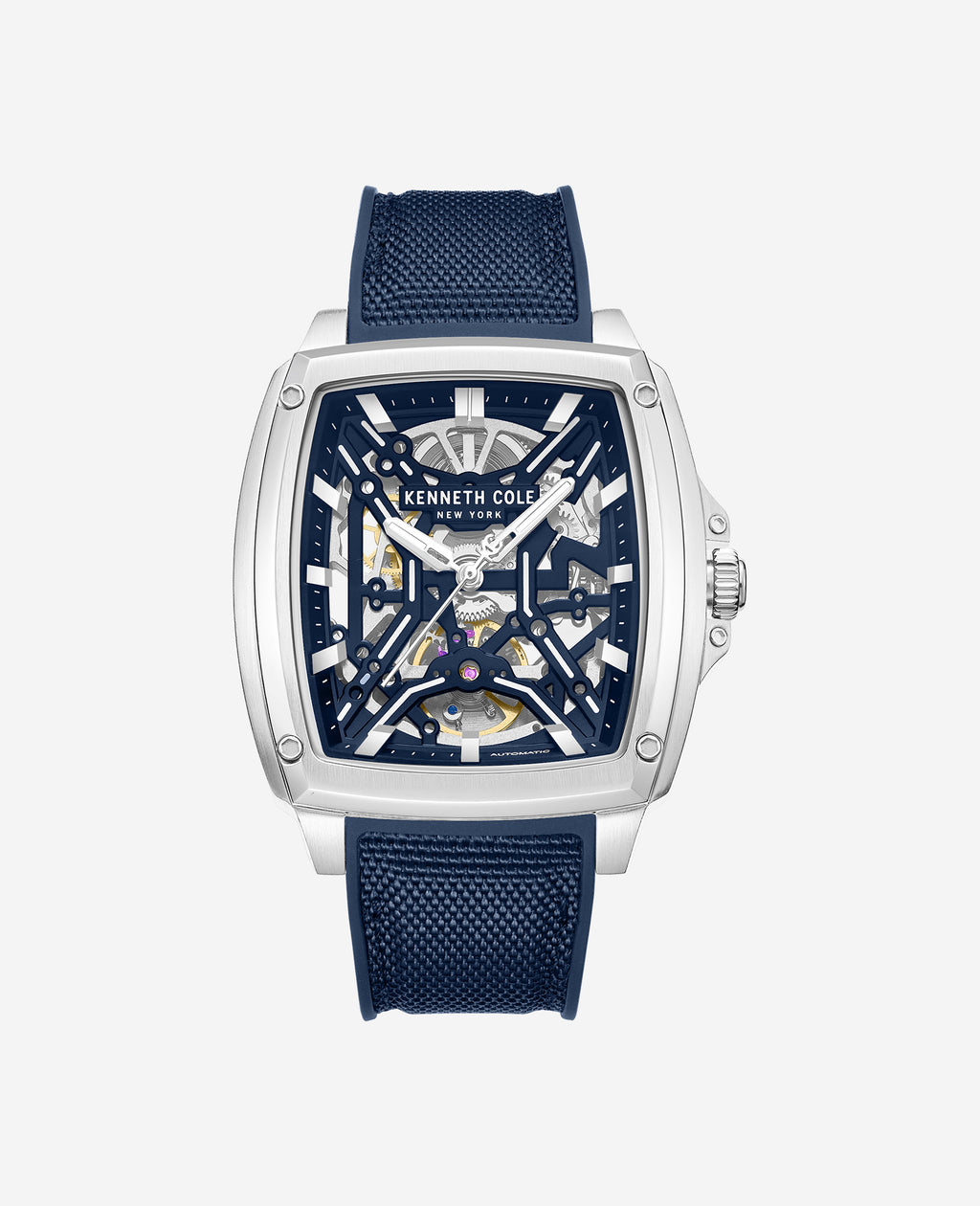 Kenneth Cole - Skeleton Automatic Silicone Strap Watch MENS WATCHES for Men 