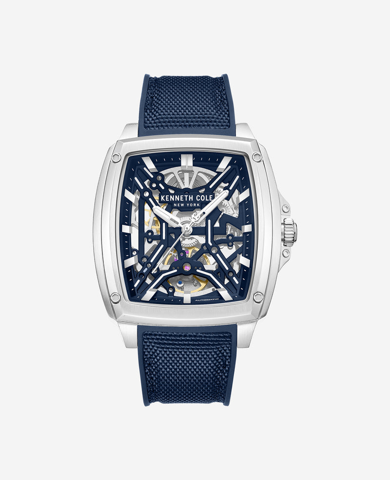 Kenneth Cole - Skeleton Automatic Silicone Strap Watch MENS WATCHES for Men