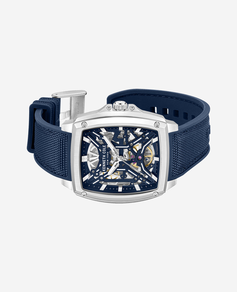 Kenneth Cole - Skeleton Automatic Silicone Strap Watch MENS WATCHES for Men