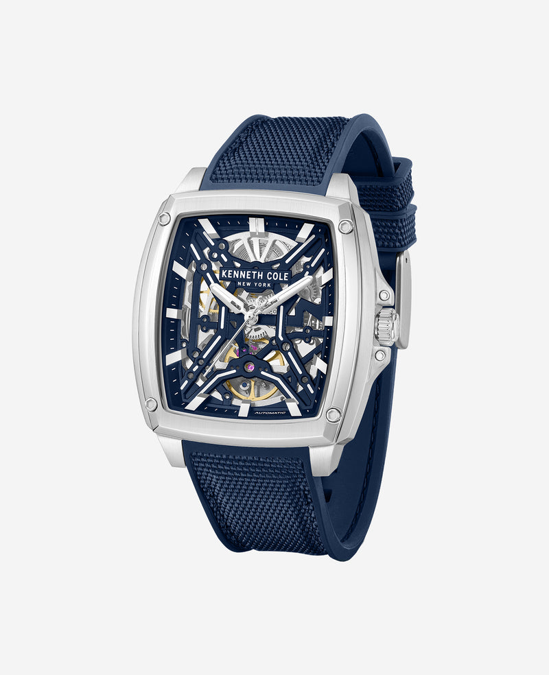 Kenneth Cole - Skeleton Automatic Silicone Strap Watch MENS WATCHES for Men