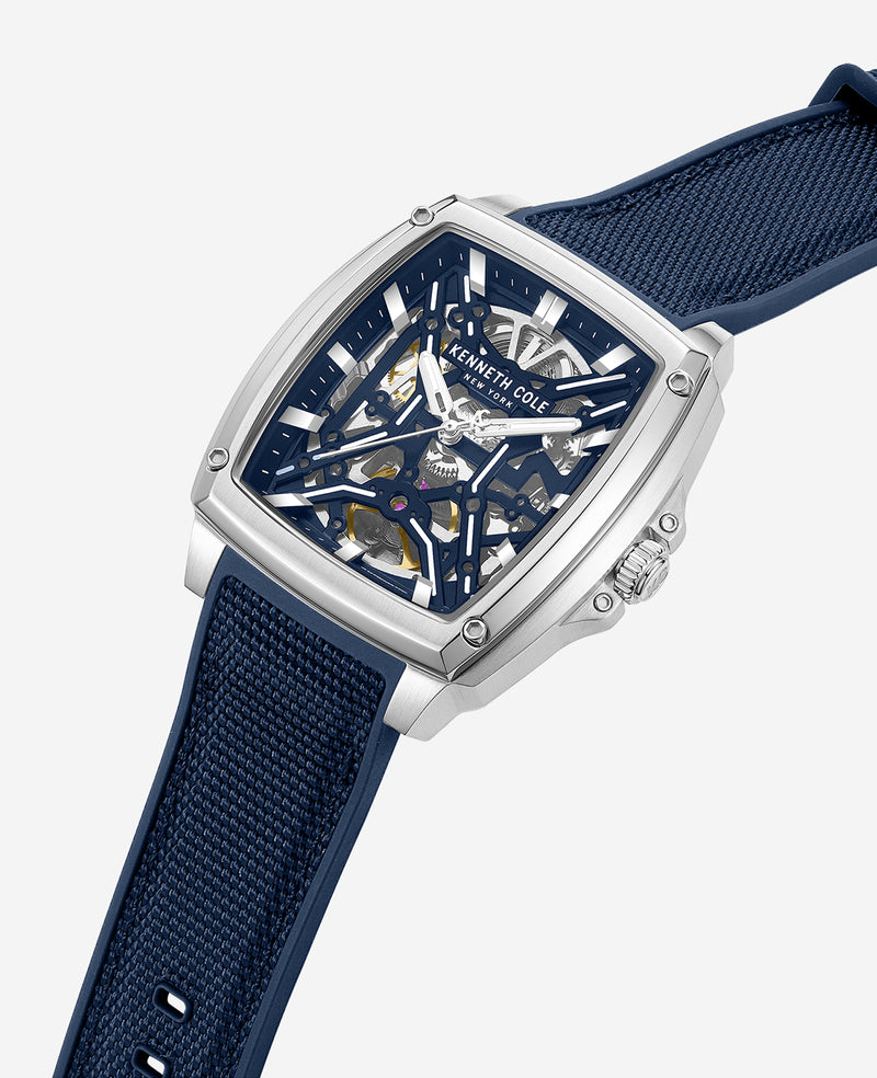 Kenneth Cole - Skeleton Automatic Silicone Strap Watch MENS WATCHES for Men