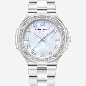 Classic Crystal Lined Outer Dial Stainless Bracelet Watch