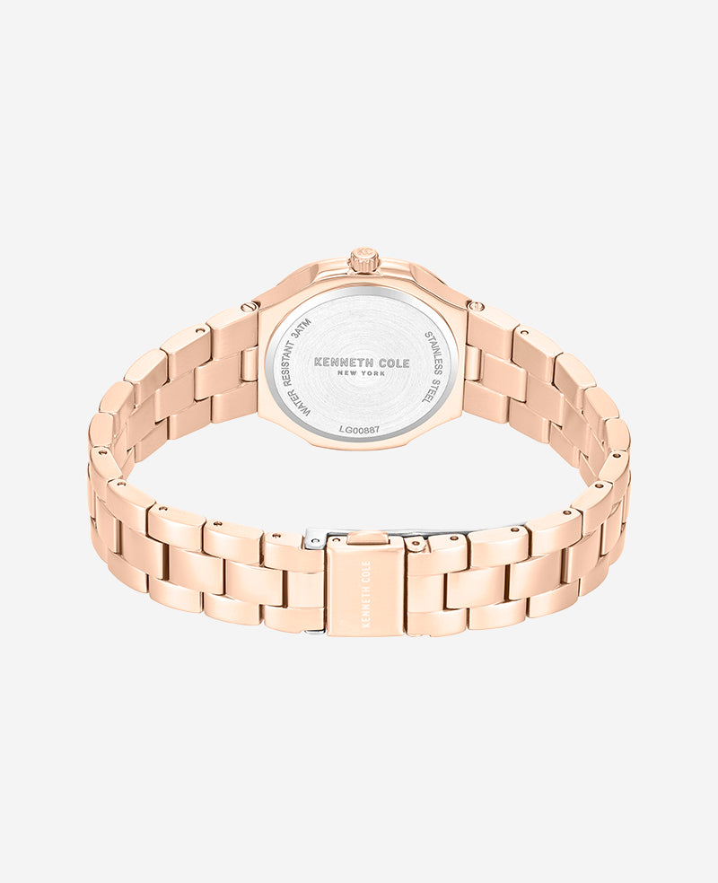 Kenneth Cole - Classic Crystal Lined Outer Dial Rose Gold Bracelet Watch WOMENS WATCHES for Women