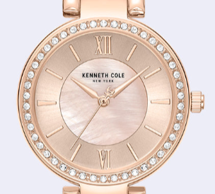 Classic Crystal Lined Outer Dial Rose Gold Bracelet Watch