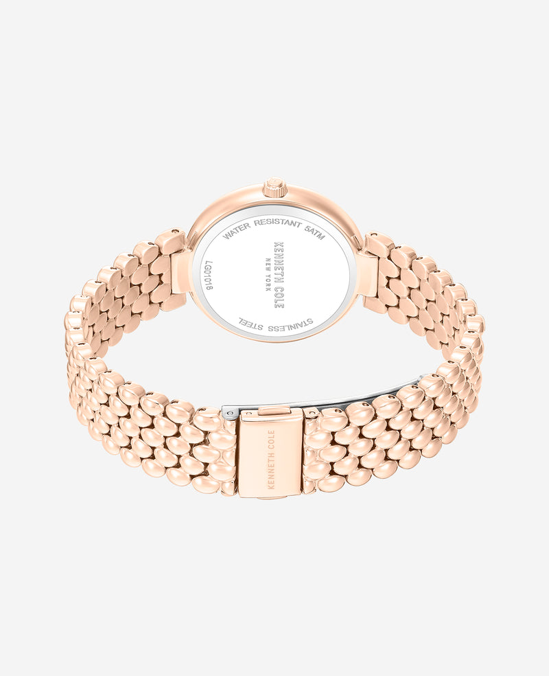 Kenneth Cole - Classic Crystal Lined Outer Dial Rose Gold Bracelet Watch WOMENS WATCHES for Women