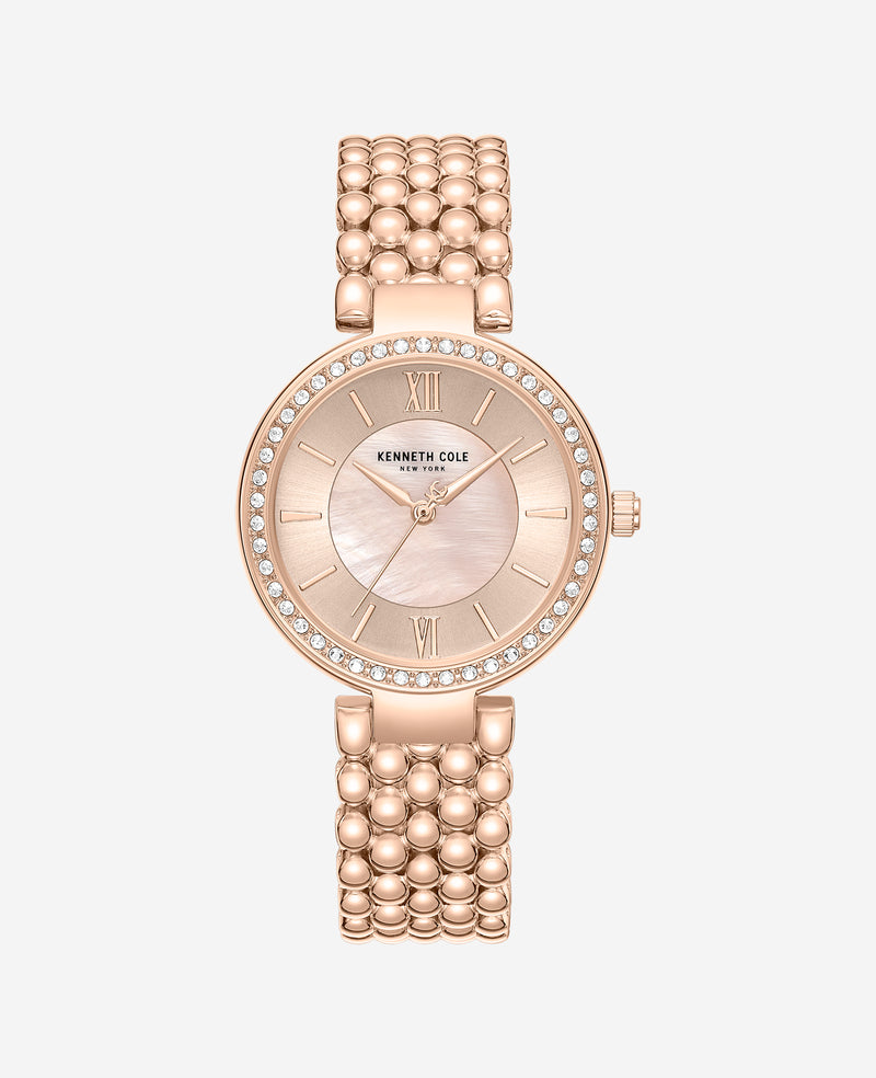 Kenneth Cole - Classic Crystal Lined Outer Dial Rose Gold Bracelet Watch WOMENS WATCHES for Women