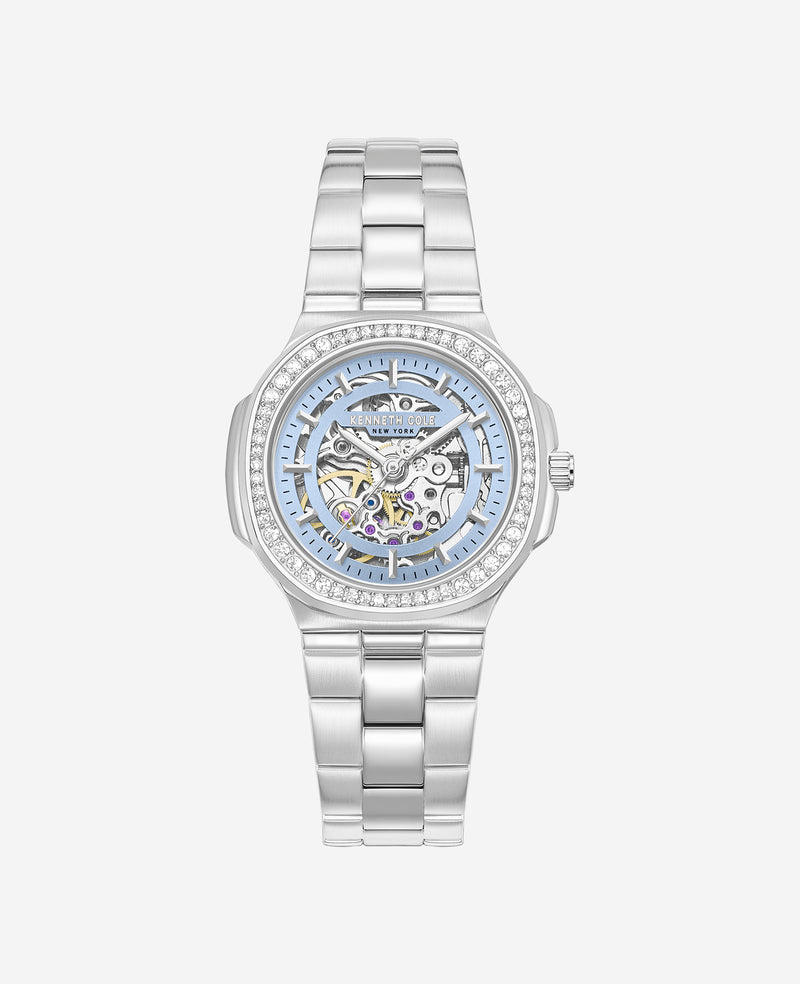 Kenneth Cole - Skeleton Automatic Crystal Lined Outer Dial Bracelet Watch WOMENS WATCHES for Women