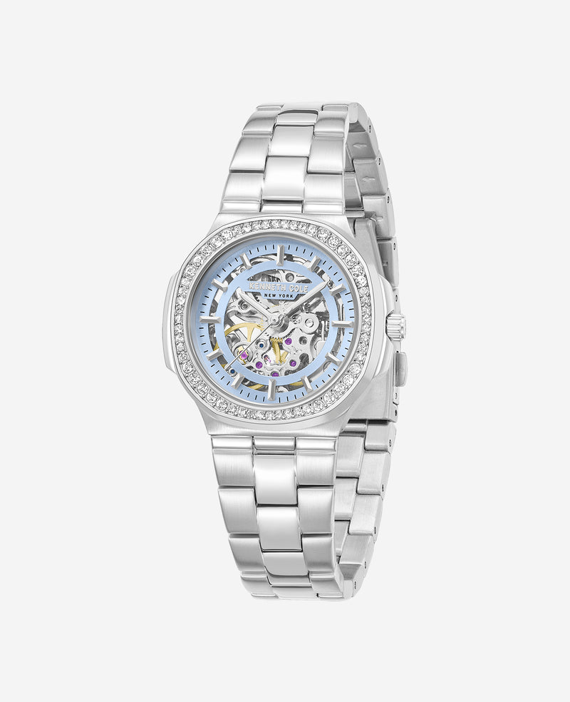 Kenneth Cole - Skeleton Automatic Crystal Lined Outer Dial Bracelet Watch WOMENS WATCHES for Women