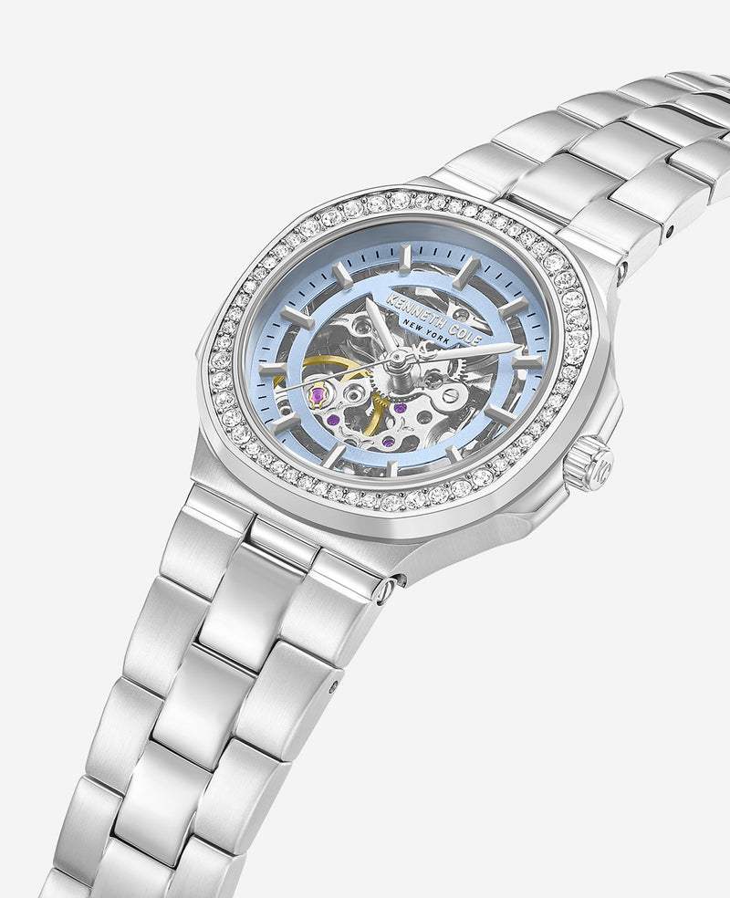 Kenneth Cole - Skeleton Automatic Crystal Lined Outer Dial Bracelet Watch WOMENS WATCHES for Women