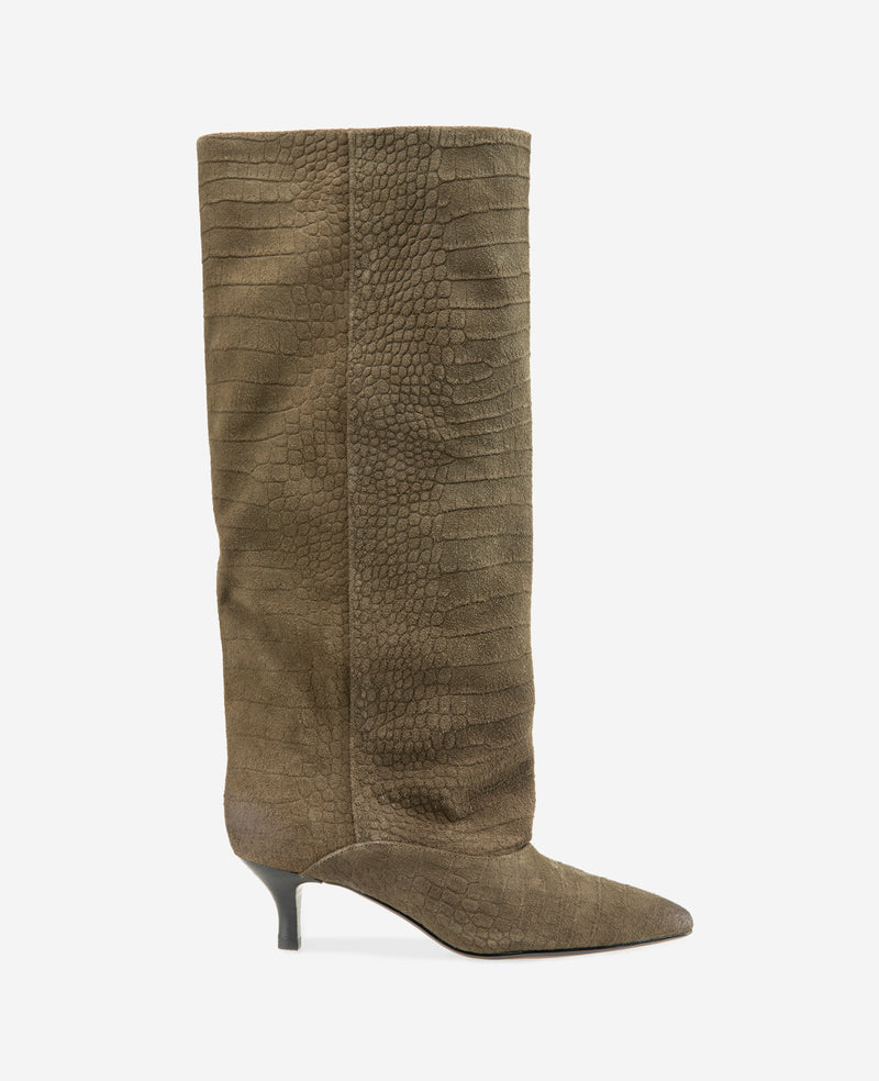 Kenneth Cole - Brisbane Croco Suede Tall Shaft Boot WOMENS BOOT for Women