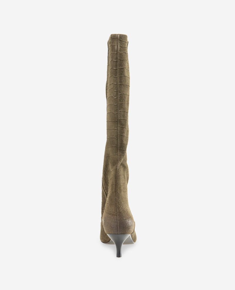 Kenneth Cole - Brisbane Croco Suede Tall Shaft Boot WOMENS BOOT for Women
