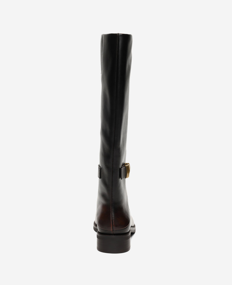 Kenneth Cole - Joey Distressed Leather Belted Riding Boot WOMENS BOOT for Women