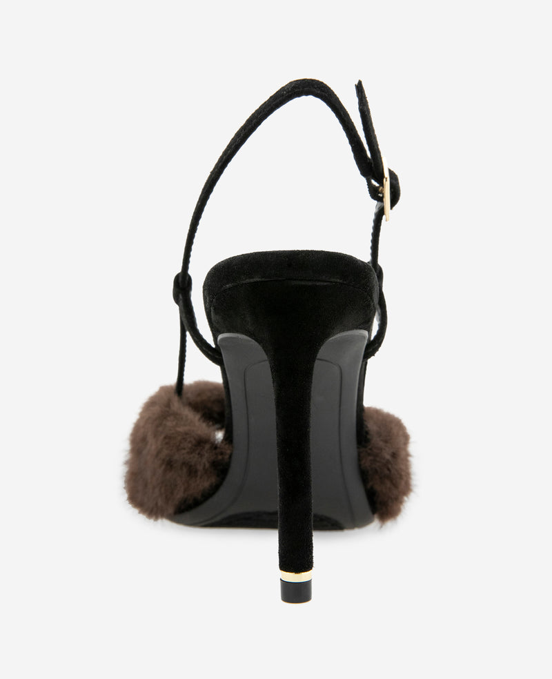 Kenneth Cole - Londyn Fur-Suede Peep Toe Heel WOMENS HEELS for Women