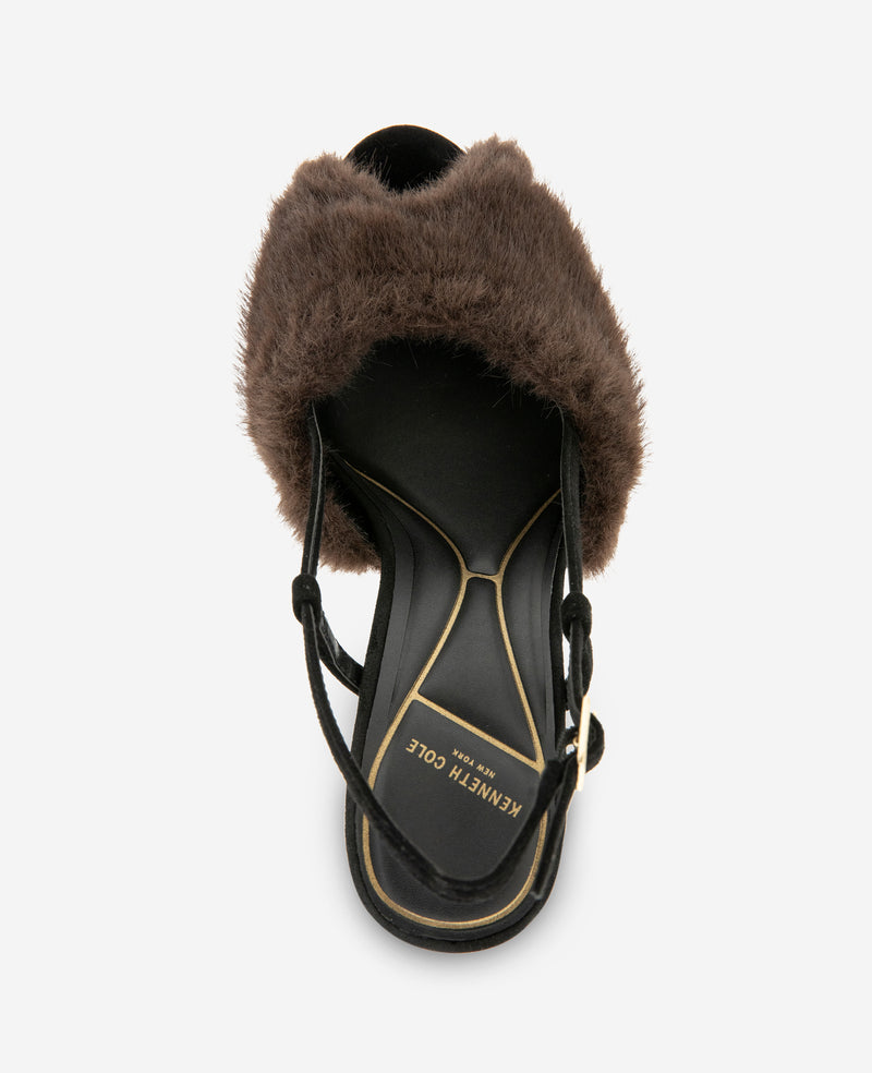 Kenneth Cole - Londyn Fur-Suede Peep Toe Heel WOMENS HEELS for Women