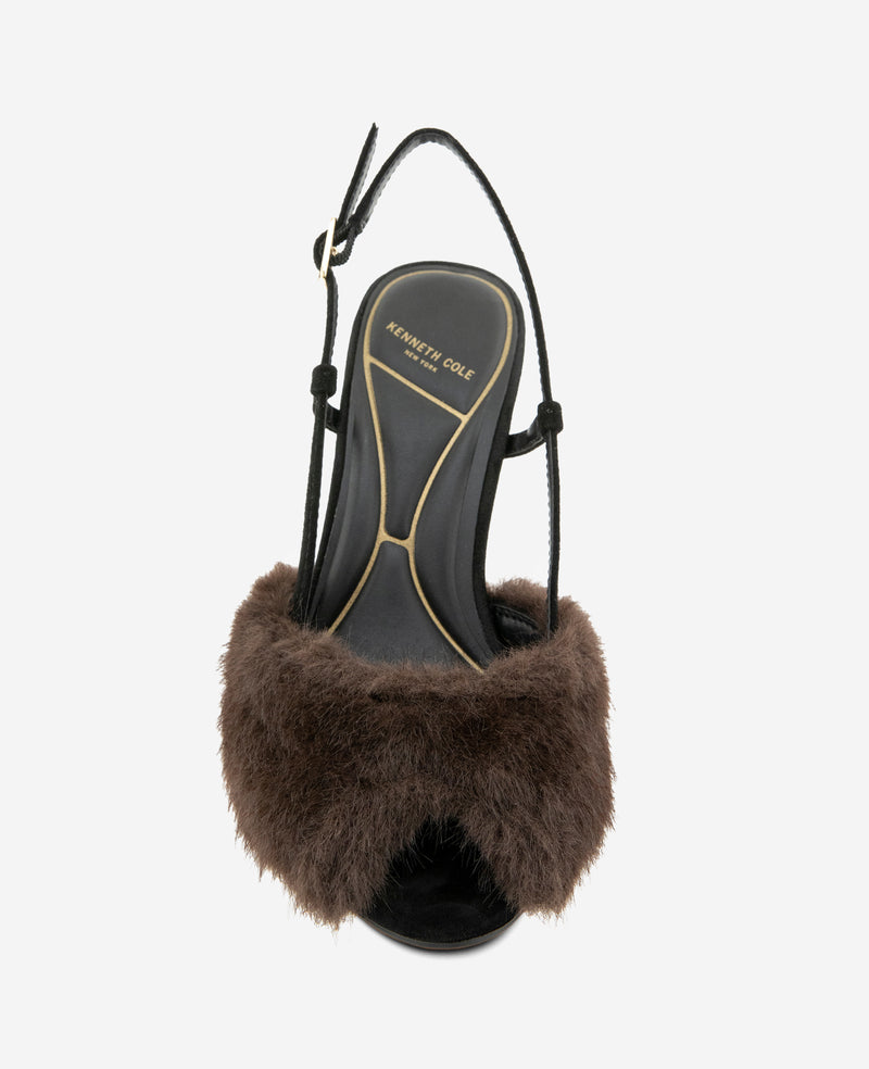 Kenneth Cole - Londyn Fur-Suede Peep Toe Heel WOMENS HEELS for Women