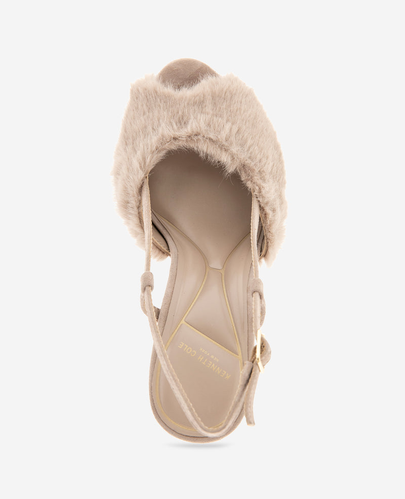 Kenneth Cole - Londyn Fur-Suede Peep Toe Heel WOMENS HEELS for Women
