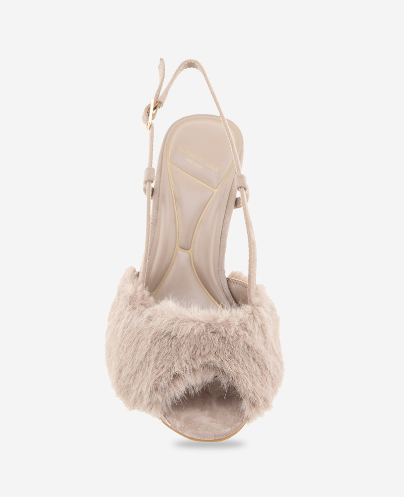 Kenneth Cole - Londyn Fur-Suede Peep Toe Heel WOMENS HEELS for Women