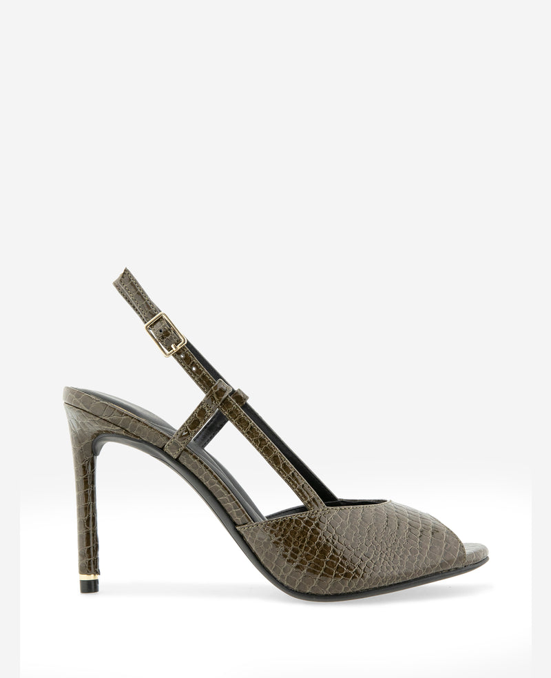 Kenneth Cole - Londyn Embossed Croco Peep Toe Heel WOMENS HEELS for Women