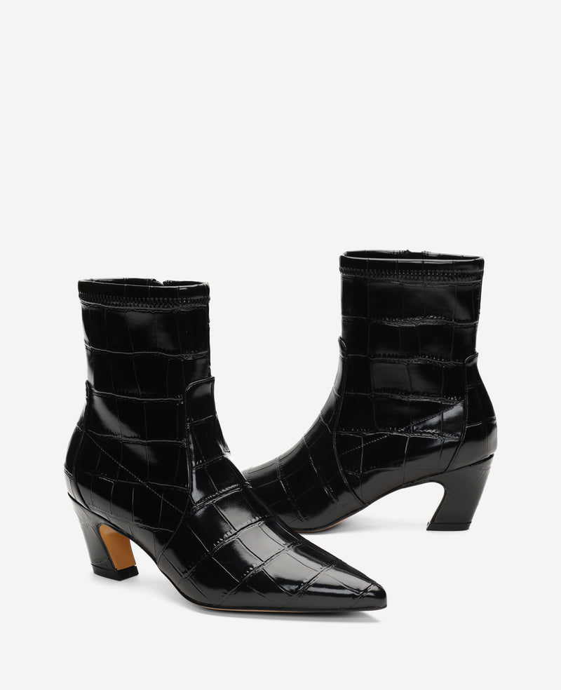Kenneth Cole - Odelle Embossed Croco Side Zip Point Toe Boot WOMENS BOOT for Women