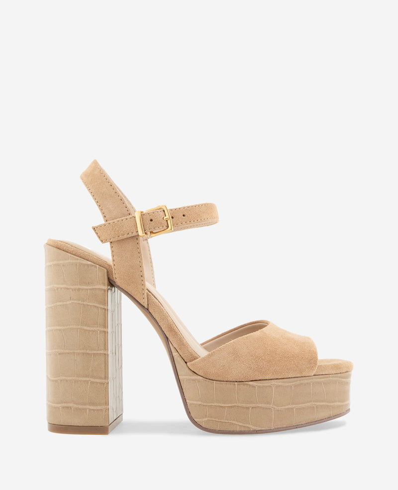 Kenneth Cole - Parton Kid Suede Heel WOMENS SANDAL for Women
