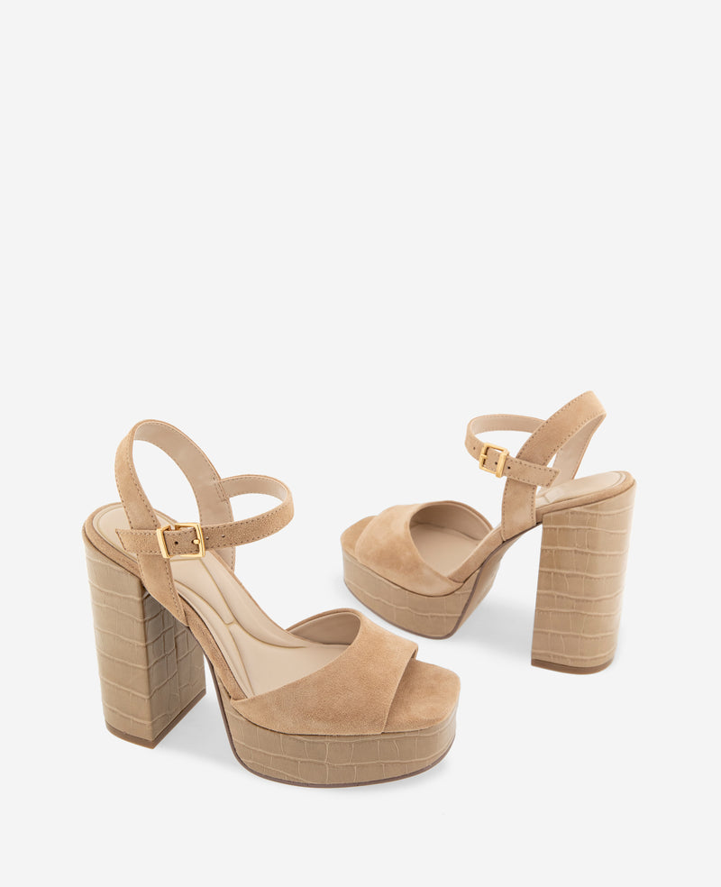 Kenneth Cole - Parton Kid Suede Heel WOMENS SANDAL for Women
