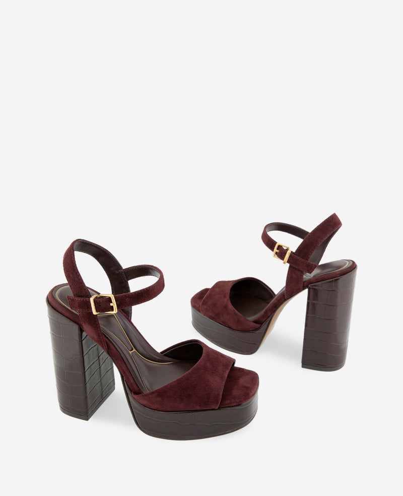 Kenneth Cole - Parton Kid Suede Heel WOMENS SANDAL for Women