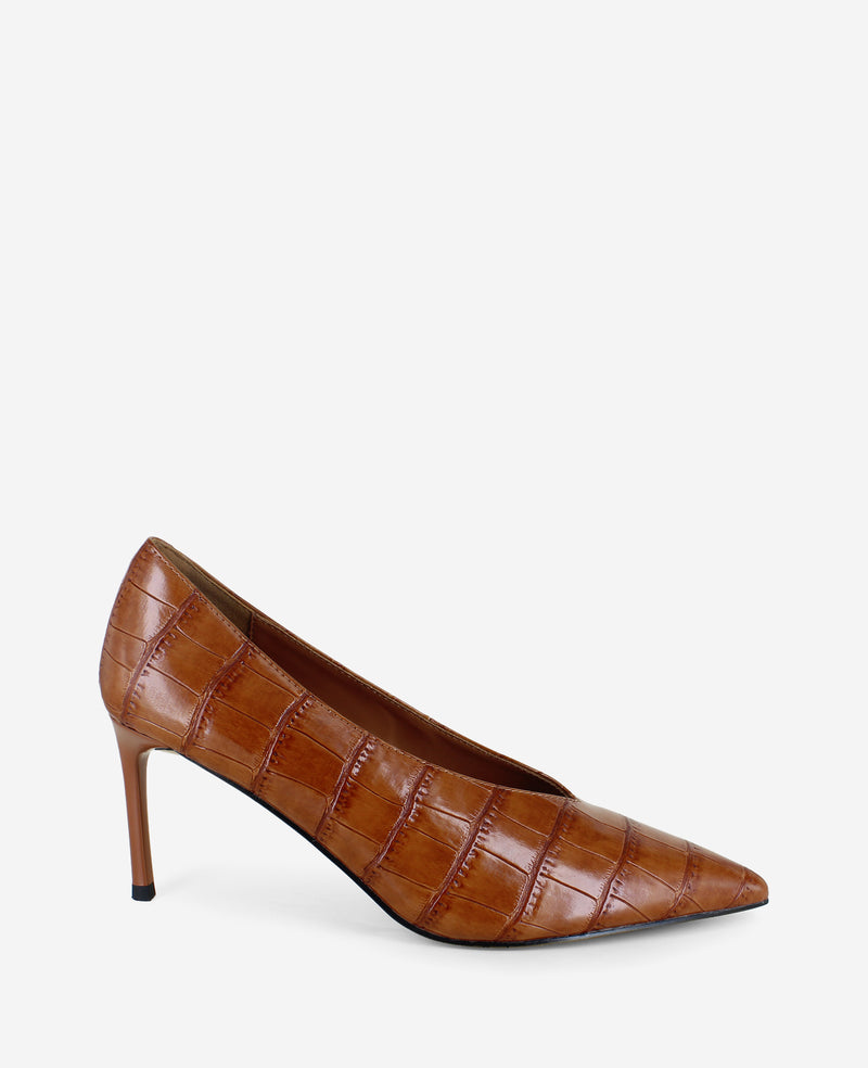 Kenneth Cole - Perfecto Embossed Croco Leather High Vamp Pump WOMENS HEELS for Women