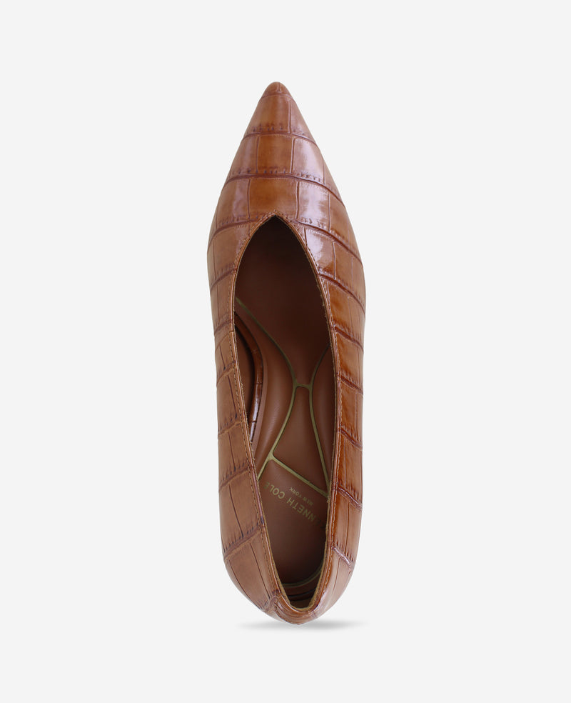 Kenneth Cole - Perfecto Embossed Croco Leather High Vamp Pump WOMENS HEELS for Women