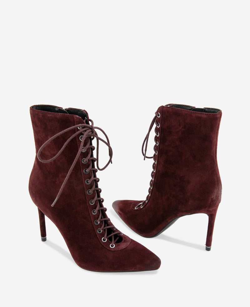 Kenneth Cole - Quest Suede Lace Up Heel Boot WOMENS BOOT for Women