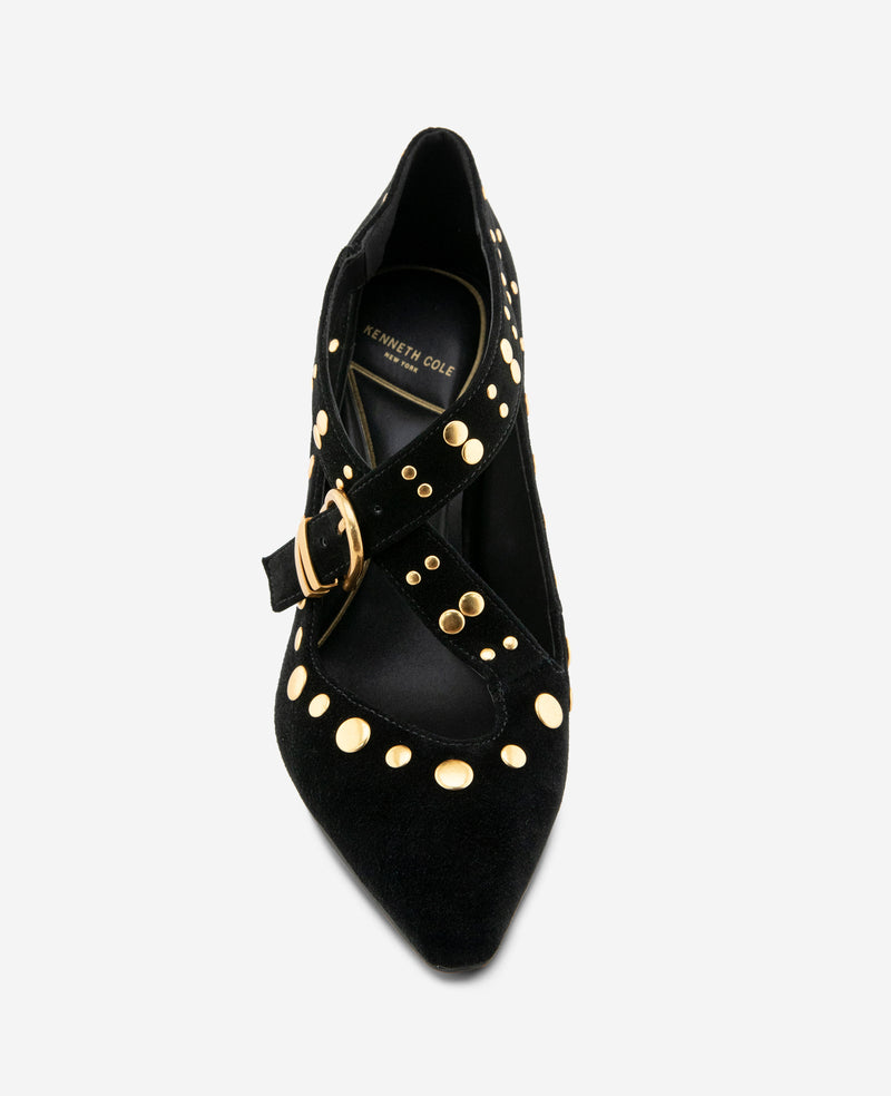 Kenneth Cole - Qupid Suede X Band Studded Pump WOMENS HEELS for Women
