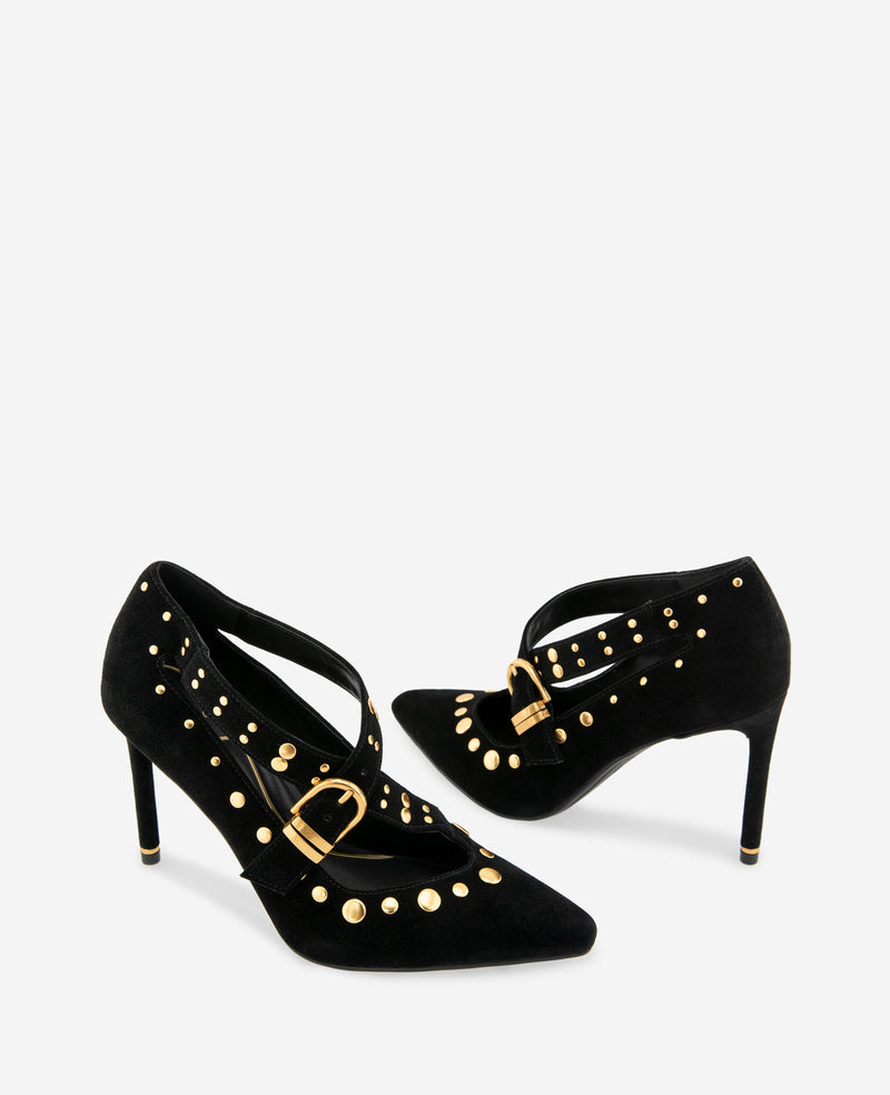 Kenneth Cole - Qupid Suede X Band Studded Pump WOMENS HEELS for Women