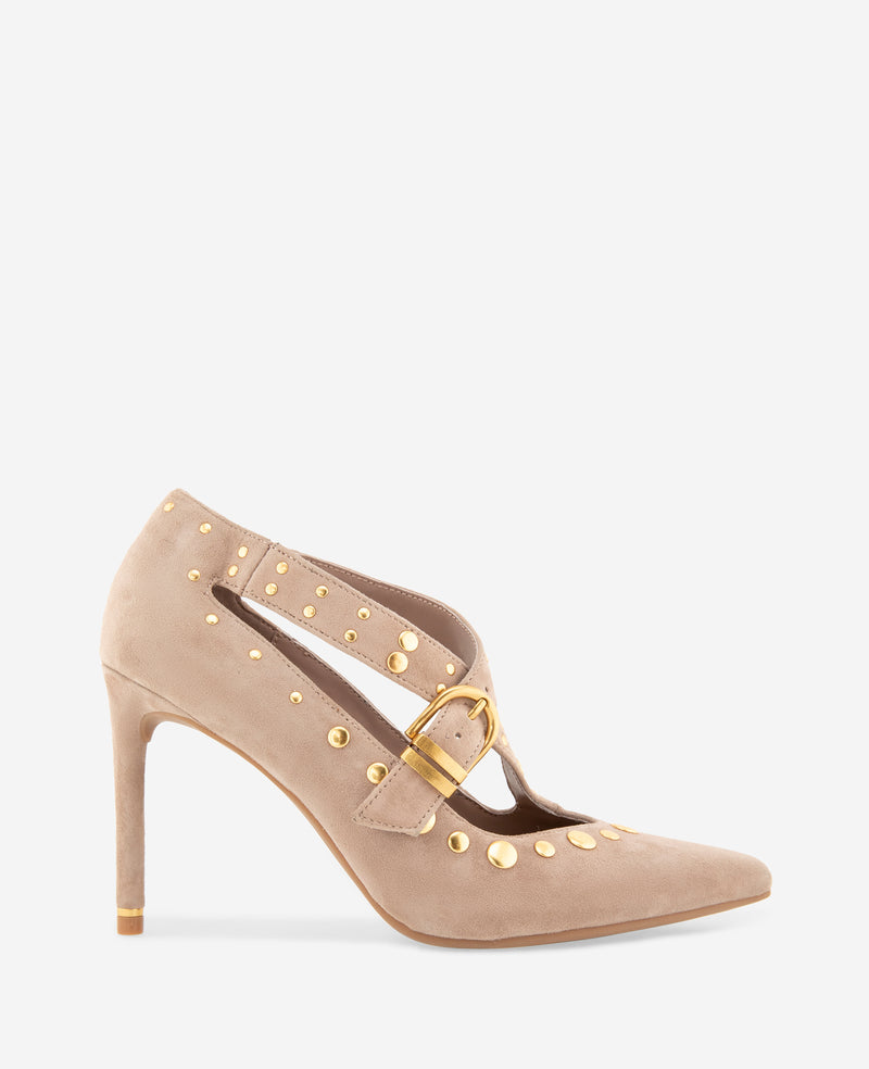 Kenneth Cole - Qupid Suede X Band Studded Pump WOMENS HEELS for Women