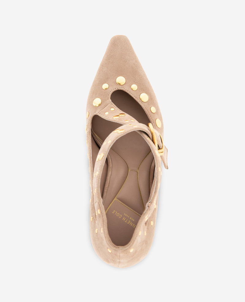 Kenneth Cole - Qupid Suede X Band Studded Pump WOMENS HEELS for Women
